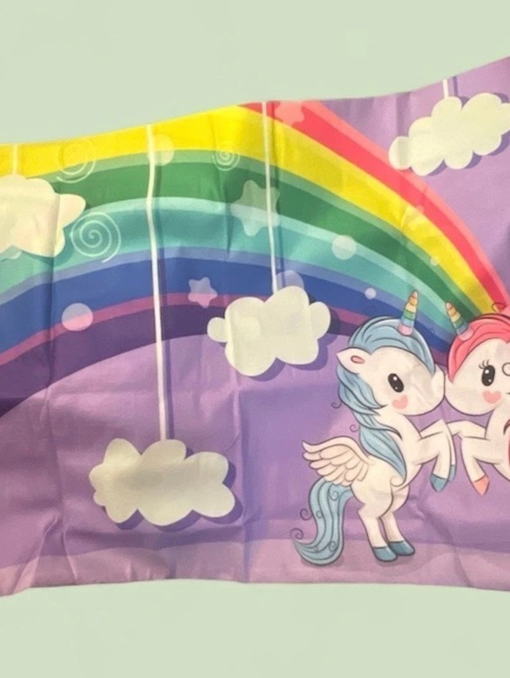 New Rainbow Unicorn soft Pillow Case with Cloud balloons 20 x 30 in